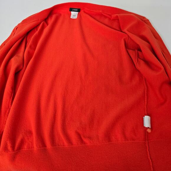 J. Crew Jackie Cardigan Sweater Women S Cotton Blend Orange Pearl Button down - Picture 11 of 13